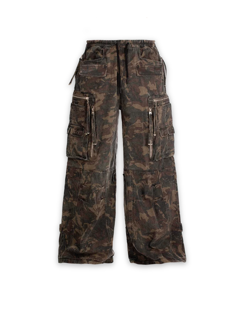 'MULTIP' cargo cumouflage pants, green